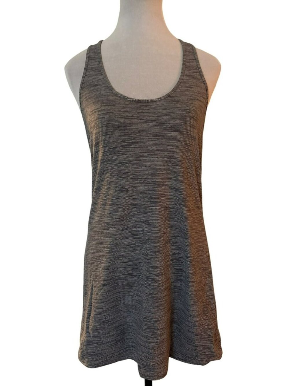 Lululemon Striped Gray Long Racerback Tank Top Size 8